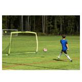 Franklin Sports Blackhawk Backyard Soccer Goal - Portable Kids Soccer Net - Pop Up Folding Indoor + Outdoor Goals - 9ft x 5ft6\ - Optic Yellowin