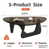 Mid Century Modern Glass Coffee Table for Living Room, Small Coffee Tables, Suitable for Bedroom Living Room Reception Office Tables