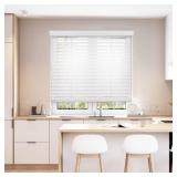 DEZ FURNISHINGS Cordless 2\ Smooth Faux Wood Blind, 36\in W x 48\in H, Smooth Whitein
