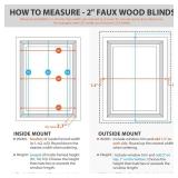 DEZ FURNISHINGS Cordless 2\ Smooth Faux Wood Blind, 36\in W x 48\in H, Smooth Whitein