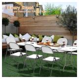 Elevon Folding Table, 8 Feet Heavy Duty Fold-in-Half Utility Table Indoor Outdoor for Camping, Picnic, Party *has a couple cracks as seen in pictures*