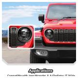JeCar Mesh Grill Inserts for Jeep Wrangler JL 2024+ Grill Covers and Headlight Covers trim Kit Accessories (Black C)