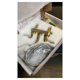 GGStudy Antique Brass Bathroom Faucet 2 Handles 4 Inches Centerset RV Bathroom Vanity Faucet with Drain Assembly and Supply Hose Lavatory Faucet