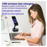 Bluetooth Speaker with Wireless Charging and Cell Phone Stand,Best Speaker Stand for iPhoneiPadSamsung Galaxy,HD Surround Sound Perfect for Home and Outdoors,Creative Gift (Black)