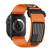 Rugged Nylon Bands for Apple Watch Ultra32 Band 49mm 46mm 45mm 44mm 42mm iWatch Bands Men,Star-Stripe Flag Woven Sport Strap 30MM Wide Fabric Wristband for Apple Watch Series 11 10 9 8 7 6 5 4 3 SE