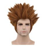 karlery Men Short Straight Dark Brown Wig Halloween Costume Wig Cosplay Party Wig
