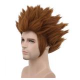 karlery Men Short Straight Dark Brown Wig Halloween Costume Wig Cosplay Party Wig