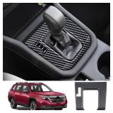 LUNQIN Car Central Control Gear Shift Panel Trim Cover for Subaru Forester 2025 2026 Auto Interior Decorations Accessories Center Console Protection Frame Carbon Fiber Style kit Accessory