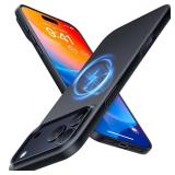 TORRAS Magnetic Slim Fit for iPhone 17 Pro Case 6.3 inch, Ultra-Thin, Compatible with MagSafe, Lightweight Matte Anti-Scratch Hard PC Cover Phone Case for iPhone 17 Pro OriginFit, Black