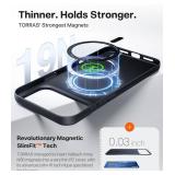 TORRAS Magnetic Slim Fit for iPhone 17 Pro Case 6.3 inch, Ultra-Thin, Compatible with MagSafe, Lightweight Matte Anti-Scratch Hard PC Cover Phone Case for iPhone 17 Pro OriginFit, Black