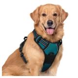 rabbitgoo Dog Harness No Pull with 2 Leash Clips, Adjustable Soft Padded, Reflective Oxford No Choke Pet Vest with Easy Control Handle for Large Dogs, Blue Coral, XL