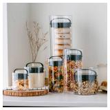 Prepara Evak Fresh Saver, Medium-Tall Airless Canister with Black handle, 2.3 Quart, Clear