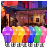 JAHEKS Orange Light Bulbs for Outdoor Porch, 9W(60W Equivalent) E26 Base LED Orange Bulb for Halloween Christmas Wedding,Party,Bar,Holiday Lighting,Home Decor, 2-Pack