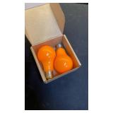 JAHEKS Orange Light Bulbs for Outdoor Porch, 9W(60W Equivalent) E26 Base LED Orange Bulb for Halloween Christmas Wedding,Party,Bar,Holiday Lighting,Home Decor, 2-Pack