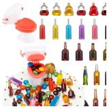 21 Pieces Miniature Bottles with 1 Piece Mini Toilet Cake Topper Dollhouse Cake Miniature Funny Toy Set for Party Celebrating Party, Birthday Decorations