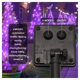 Solar Waterfall Fairy Bunch Lights Outdoor Waterproof 200LEDs 8 Modes Watering Can Light , Purple Solar Powered String Lights Firefly Vine Christmas Tree Garden Decorations Gardening Gifts For Mom