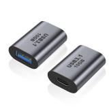 AreMe USB Female to USB C Female Adapter (2 Pack), 10Gbps USB 3.1 to Type-C Extension Coupler Converter Extender Connector Support Fast Charging for PC, Laptop, Charger, Power Bank