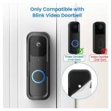 Adhesive Doorbell Door Mount No Drill Compatible with Blink Video Doorbell, Not Block Motion Sensor with No Soliciting Sign for Houses Apartments Rentals