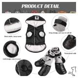 Winter Dog Coat Warm and Cat Boots Shoes Socks Waterproof Puppy Jacket Small Dog Booties Paw Protectors Stylish Hooded Coat for Puppy(Black,M)