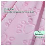 Pink Cat Blanket for Kitten Beds, Flannel Pink Stuff Cute Paw Print, 24 * 32 inches Dog Girls Blanket, Puppy Ragdoll Kitten Necessities