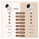 Mini Projector with WiFi and Bluetooth, Portable Projector 4k 1080P Support 5w Sound Base Speaker, 170 ANSI, Android 11, Auto Vertical Keystone Smart Proyector for Home Bedroom Outdoor, HY300 Ultra