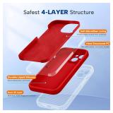 Miracase Compatible with iPhone 15 Case, [Soft Anti-Scratch Microfiber Lining], Liquid Silicone Case Gel Rubber Shockproof Drop Protection Phone Case for iPhone 15, Red