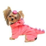 Hotumn Dinosaur Dog Halloween Costume Pet Dino Hoodie for Small Dogs (Small, Pink)