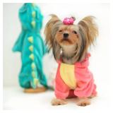 Hotumn Dinosaur Dog Halloween Costume Pet Dino Hoodie for Small Dogs (Small, Pink)