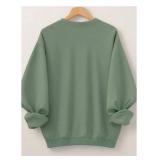 SOLY HUX Womenfts Plus Size Oversized Sweatshirt Letter Graphic Long Sleeve Crewneck Baggy Pullover Shirts Olive Green US22