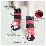 PUPTECK Anti-Slip Dog Socks with Double Sides Grips for Small Medium Large Dogs Hardwood Floors Prevents Licking, Dog Shoes for Hot Pavement Traction Control Paw Protector for Senior Dogs