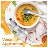 Tioncy 50 Pcs Stainless Steel Soup Spoons Mirror Polished Asian Soup Spoons for Bouillon Dessert Cereal Ramen Pho Wonton Dumpling Noodles