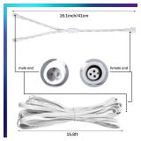 MorningRo 2 Pcs Extension Cable Kit Compatible with Govee Permanent Outdoor Light 3 Pins Y Splitter Cord Straight Extension Compatible with Govee H705 H706 H805 Weatherproof Patio Yard (16 ft,White)