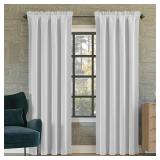 Sun Zero Oslo Theater Grade Extreme 100percent Blackout Rod Pocket Curtain Panel, 52\ x 84\in, Whitein