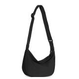 Crossbody Sling Bag for Women Men Trendy, Crescent Bag with Adjustable Strap, 2 Zippers Lightweight
