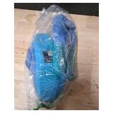 COFACE Womenfts Arch Support Memory Foam House Slippers Ladies Warm Fuzzy Faux Fur Collar Winter Moccasin Shoes with Orthotic Plantar Fasciitis Indoor Outdoor Hard Rubber Sole Blue Size 6