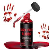 Halloween 50ml Fake Blood Washable, Special Effect Makeup Vampire Accessories, Cosplay for Zombie and Costume, Fake Blood Makeup Imitates Bleeding Wounds
