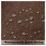 Kevin Textile Pack of 2 Decorative Outdoor Waterproof Pillow Covers Garden Checkered Cushion Sham Throw Pillowcase Shell for Patio Tent Couch 20x20 Inch Brown