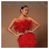 Soarer Fuchisa Ostrich Feather Trim - 1.5Ply 4-5Inch 2Yards Feathers Fringe Trim for DIY Sewing Clothing,Halloween Home Party(1.5ply-Fuchisa)