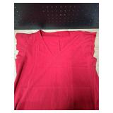 SOLY HUX Summer Dresses for Women V Neck Cap Sleeve Ruffle Hem Smock Short Dress Plain Red M