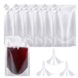 24 Pcs Plastic Flasks, 8 Oz Concealable and Reusable Drink Pouches, Leak-Proof Food Grade Plastic for Travel