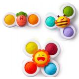 LiKee Strong Suction Cup Fidget Rotating Sensory Bath Toys for Baby Christmas Stocking Stuffers, Airplane Car Travel Table and Window Toys for Toddler Boys and Girls, 10+ Months