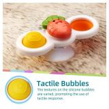 LiKee Strong Suction Cup Fidget Rotating Sensory Bath Toys for Baby Christmas Stocking Stuffers, Airplane Car Travel Table and Window Toys for Toddler Boys and Girls, 10+ Months