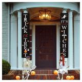 DAZONGE Halloween Decorations, Trick or Treat and Itfts October Witches Porch Banners for Halloween Hanging Decorations Indoor Outdoor