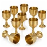 PRETYZOOM 10Pcs Golden Copper Alloy Chalice Goblet, Mini Wine Cups for Offering, Holy Communion, Medieval Style Tabletop Ornament, Church Ritual