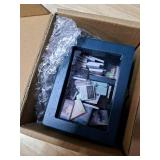 Anxiety Bookshelf Mini Bookshelf Ornament Miniature Bookshelf Decor Shake Bookshelf Shake Away Your Anxiety Miniature Book Library with 60pcs Mini Books for Book Lovers Home Room Office Decor (Blue)