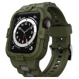 GELISHI Bands Compatible for Apple Watch Band 41mm 40mm 38mm, Men Sport Rugged Band with Protective Case for Watch Series 9 8 7Series 6 SE 5 4 3, Army Green