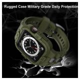 GELISHI Bands Compatible for Apple Watch Band 41mm 40mm 38mm, Men Sport Rugged Band with Protective Case for Watch Series 9 8 7Series 6 SE 5 4 3, Army Green