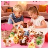 JOYIN 24 Pack Mini Animal Plush Toy Assortment (24 Units 3\ Each), Animals Keychain Decoration for Kids, Small Stuffed Animal Bulk for Kids, Carnival Prizes, School Gifts, Christmas Goodie Bagsin