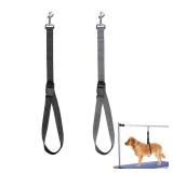 Dog Grooming Belly Straps Dog Grooming Loops Dog Bathing Safety Tether Straps Adjustable Nylon DogGrooming Arm Accessories Extension DogLeash for Bathing (Grey Black)