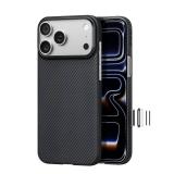 pitaka for iPhone 17 Pro Max Case 6.9\ with Camera Control Button, Compatible with MagSafe, Ultra-Slim Case with Caseless Touch Feeling, 600D Aramid Fiber Woven, BlackGrey(Twill)in